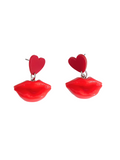 Pendientes Labios rojos y corazones