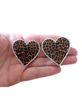 Pendientes Corazones leopardo