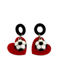 Pendientes Corazón balón de fútbol