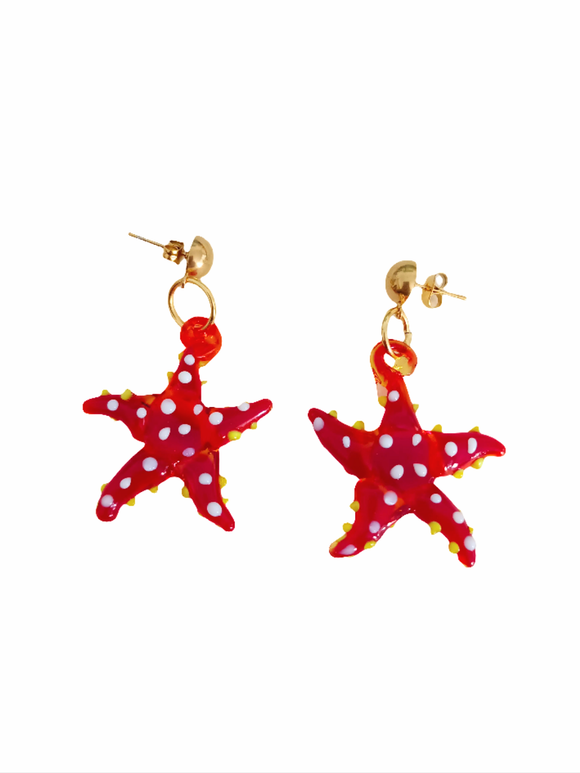Pendientes de vidrio Estrellas de mar