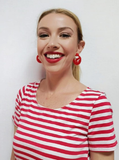 Red canary hoop earrings 