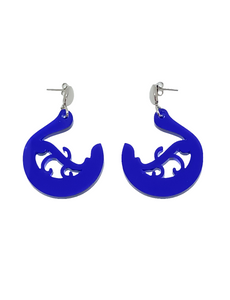 Pendientes argollas canarias azules