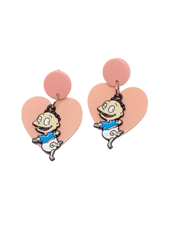 Pendientes Tommy de Rugrats y corazón