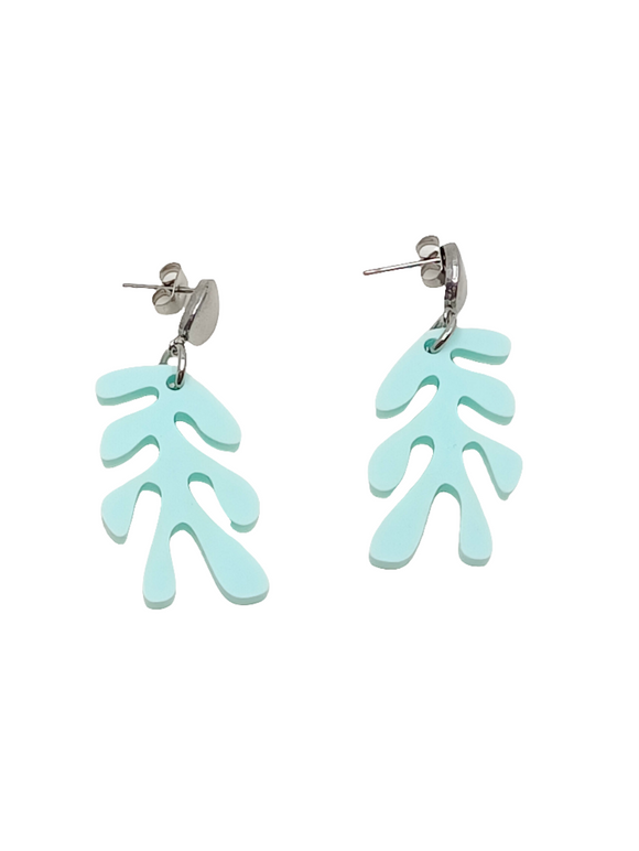 Pendientes Algas azul pastel