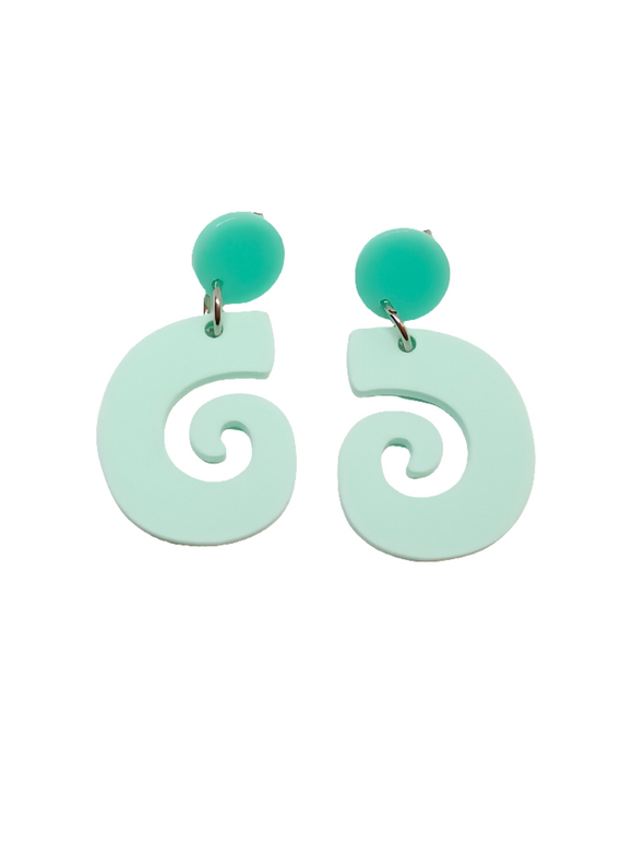 Pendientes Espiral turquesa pastel