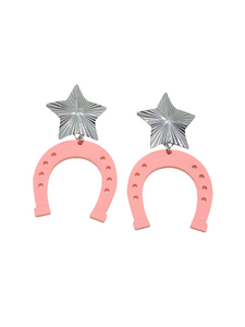 Pendientes maxi Herraduras rosas
