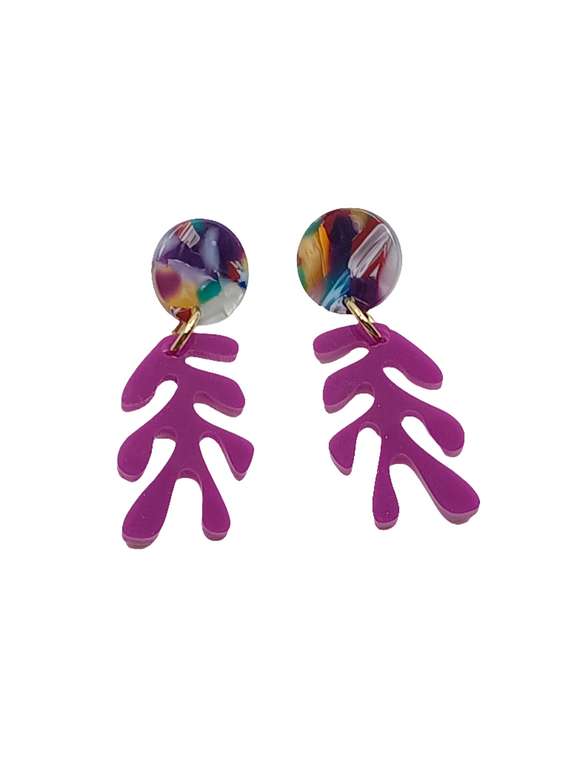 Pendientes Algas violetas