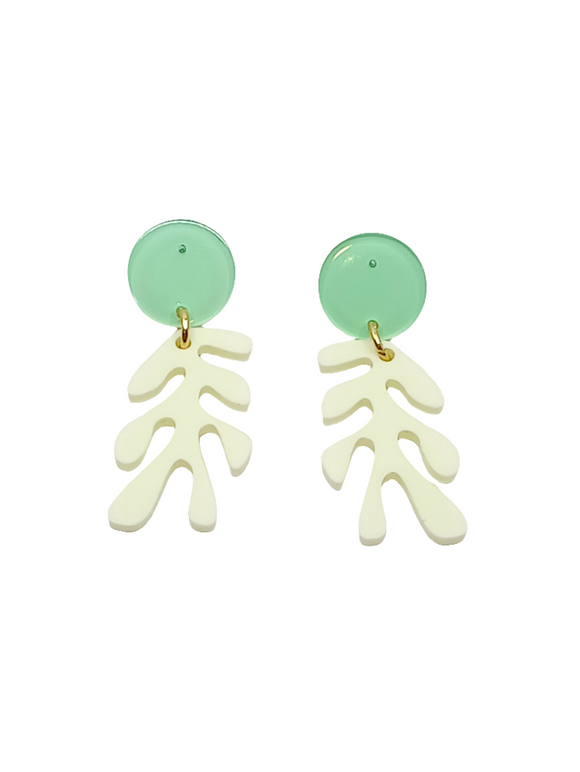 Pendientes Algas verdes pastel