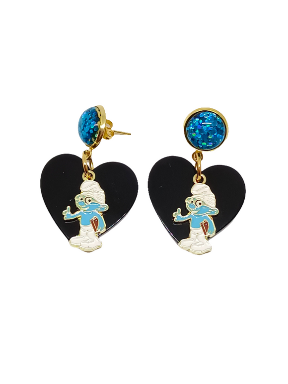 Pendientes Pitufo filósofo y corazón