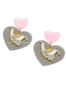 Pendientes Elefante volador y corazones