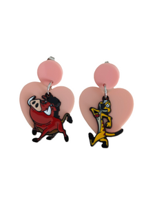 Pendientes Timón, Pumba y corazón