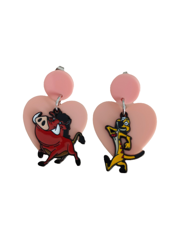 Pendientes Timón, Pumba y corazón