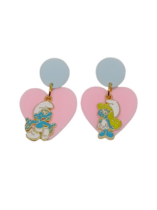 Pendientes Pitufo, Pitufina y corazón