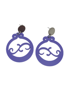 Pendientes Argollas canarias violetas