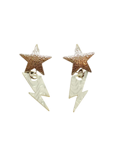 Pendientes Rayo blanco y estrellas