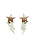 Pendientes Rayo blanco y estrellas