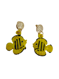 Pendientes de vidrio Peces amarillos