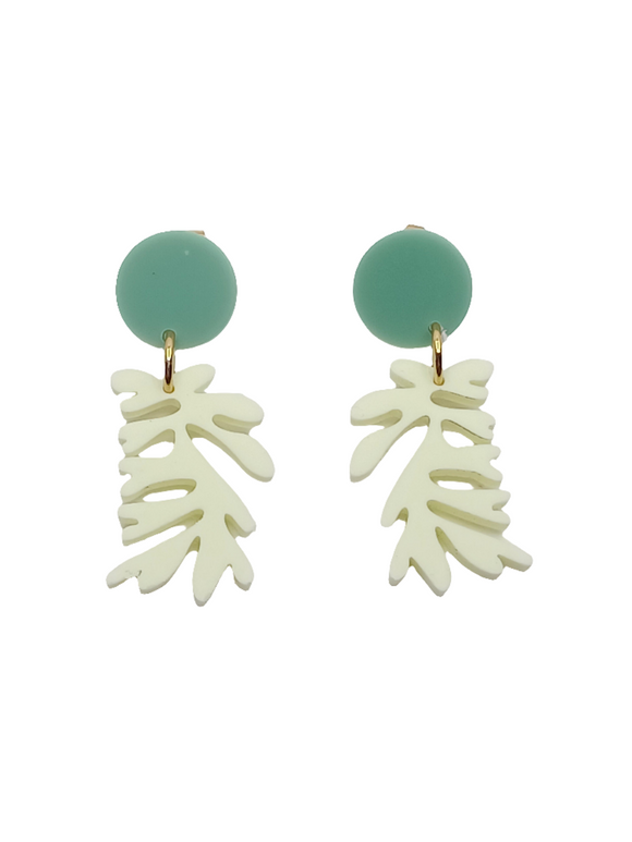 Pendientes Algas verdes pastel