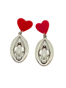 Pendientes Corazones rojos y vulvas