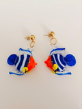 Pendientes de vidrio Peces multicolor