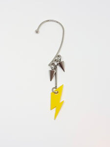 Yellow lightning bolt ear cuff earring