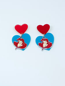 Hearts and Little Mermaid Earrings