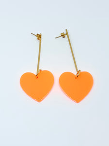 Orange Hearts Earrings