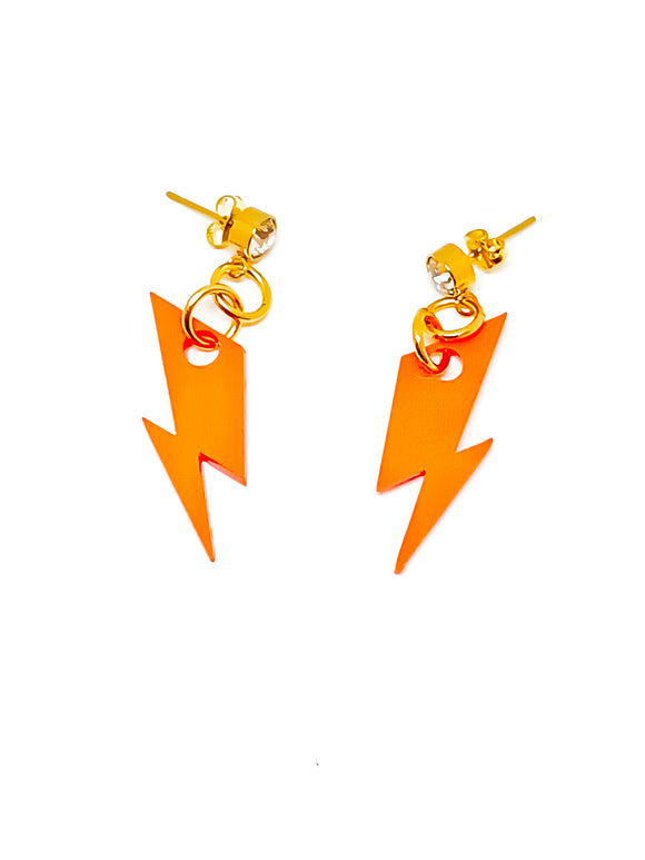 Orange Lightning Earrings
