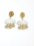 Pendientes Nubes y estrellas doradas