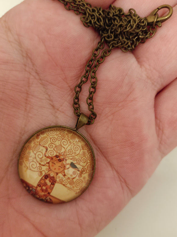 Tree of life kokeshi pendant