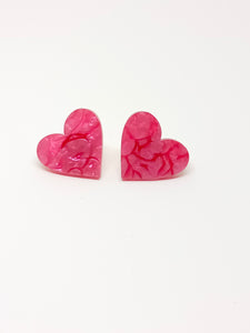 Garnet Hearts Earrings