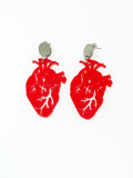Red Anatomical Heart Earrings