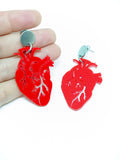 Red Anatomical Heart Earrings