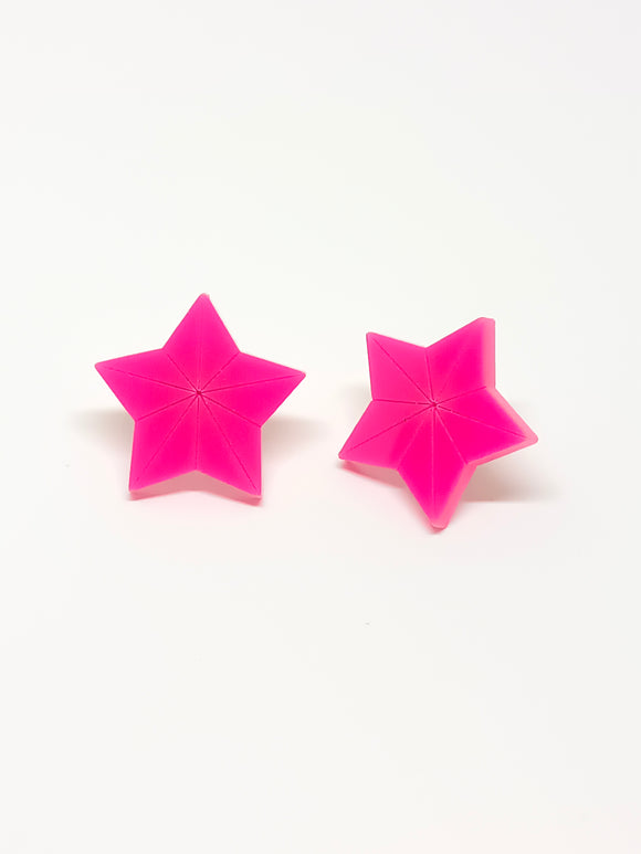 Pendientes Estrellas Art Déco botón rosas