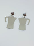 Italian mirror coffee pot earrings 