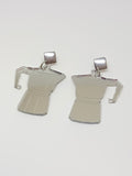 Italian mirror coffee pot earrings 