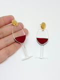Wine glass earrings