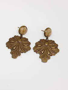 Bronze leaf earrings