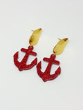 Red Anchors Earrings 