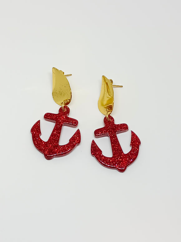 Red Anchors Earrings 