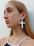 Mirror Cross Earrings 
