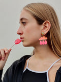 Pink rain earrings 