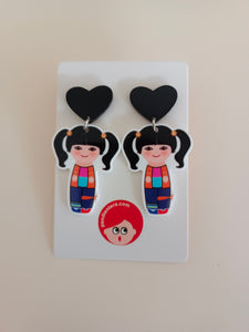 Pendientes Kokeshi Punky Brewster