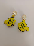 Pendientes de vidrio Peces amarillos