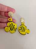 Pendientes de vidrio Peces amarillos