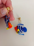 Pendientes de vidrio Peces multicolor