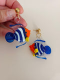 Pendientes de vidrio Peces multicolor