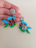 Pendientes de vidrio Peces multicolor
