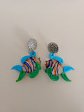 Pendientes de vidrio Peces multicolor