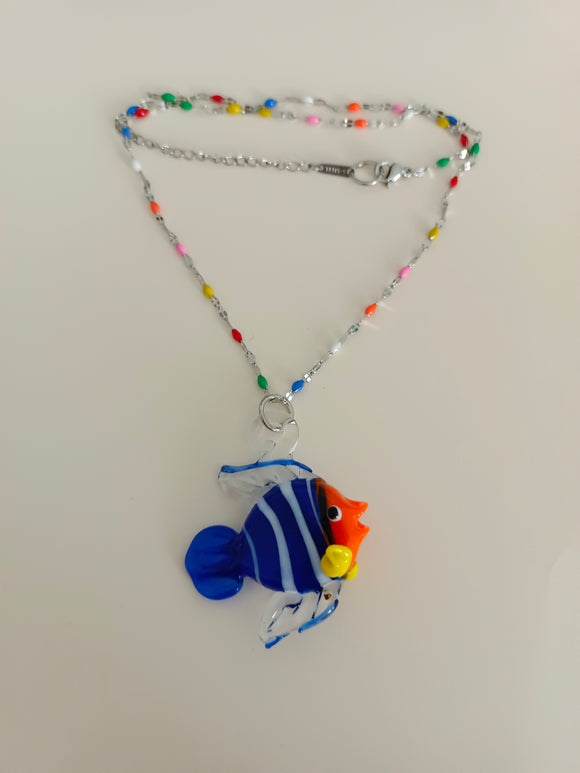 Colgante de vidrio Pez multicolor